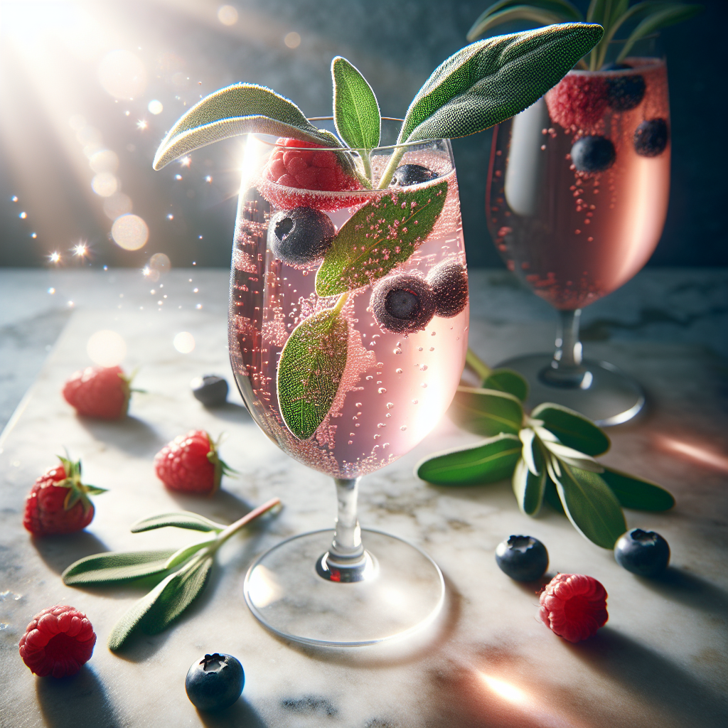 Mocktail Berry Sage Sparkler. 