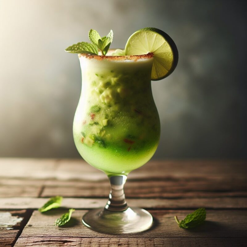 Avocado Lime Fizz Mocktail.