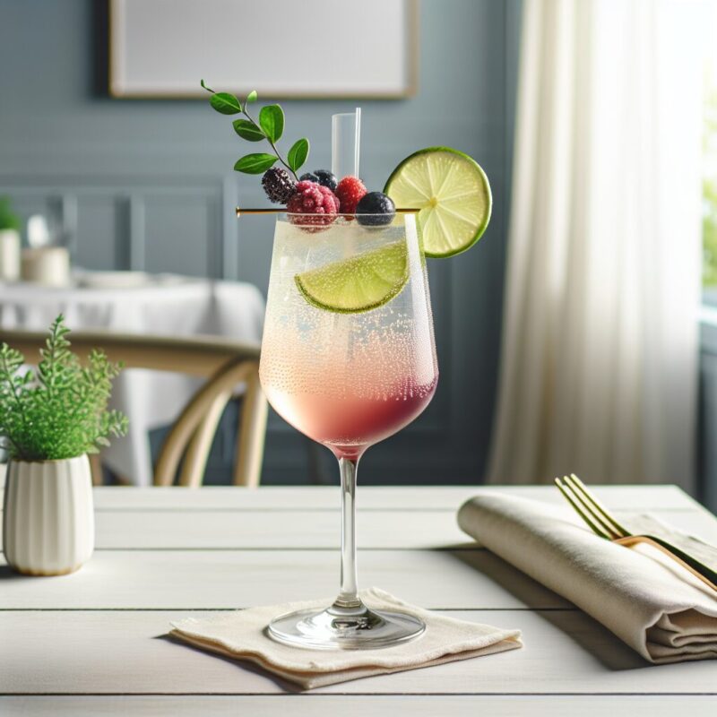 Berry Lime Sparkler Mocktail.