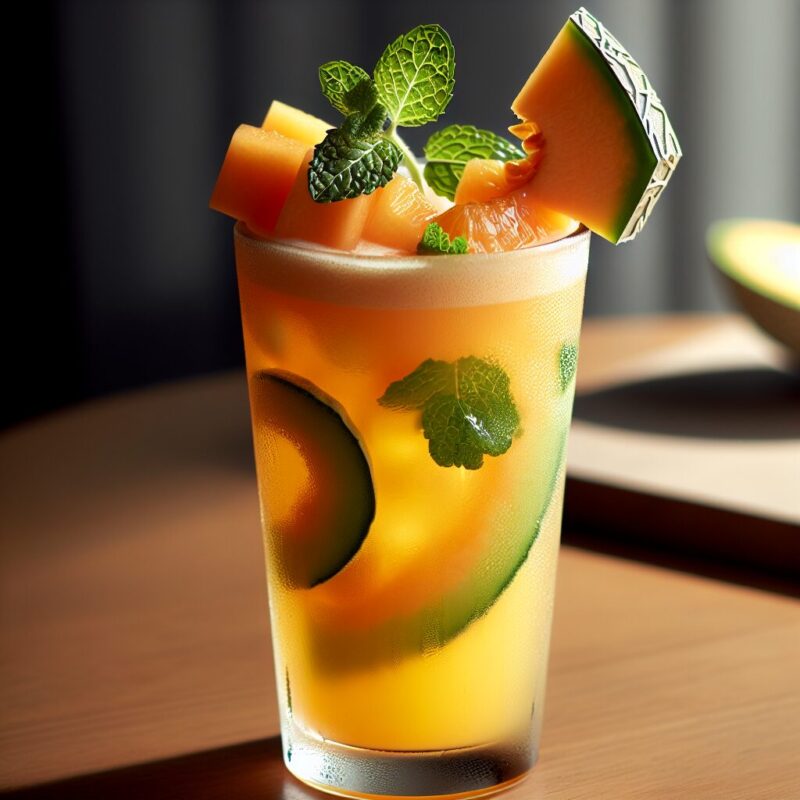 Cantaloupe Citrus Delight Mocktail.