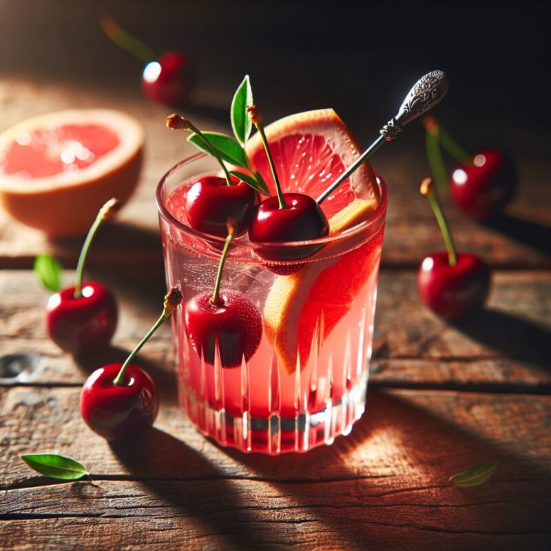 Cherry Grapefruit Elixir Mocktail.