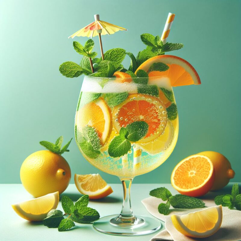 Citrus Mint Sparkle Mocktail.