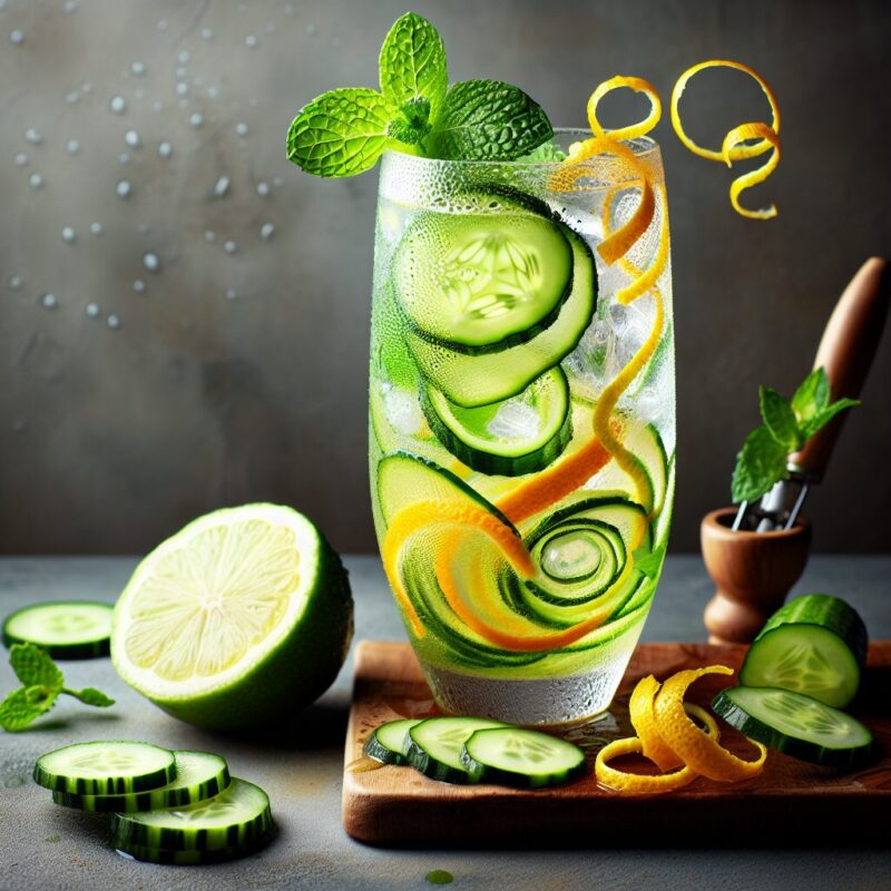 Cucumber Citrus Zing Mocktail.