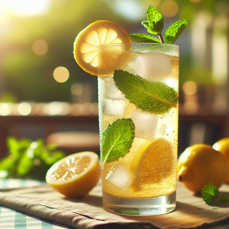 Ginger Mint Lemonade Mocktail.
