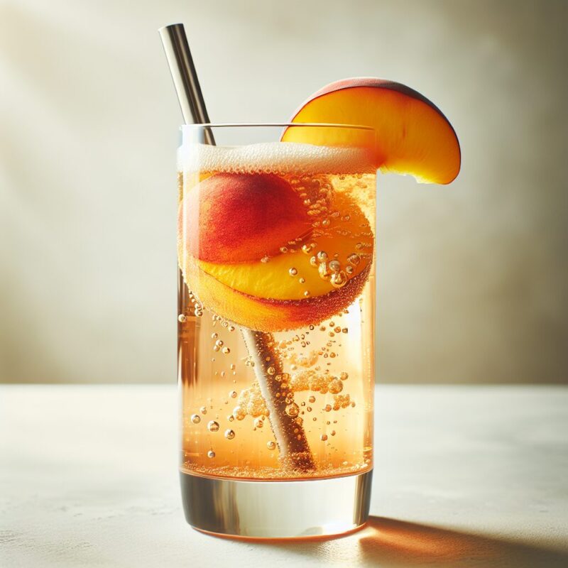 Ginger Peach Fizz Mocktail.