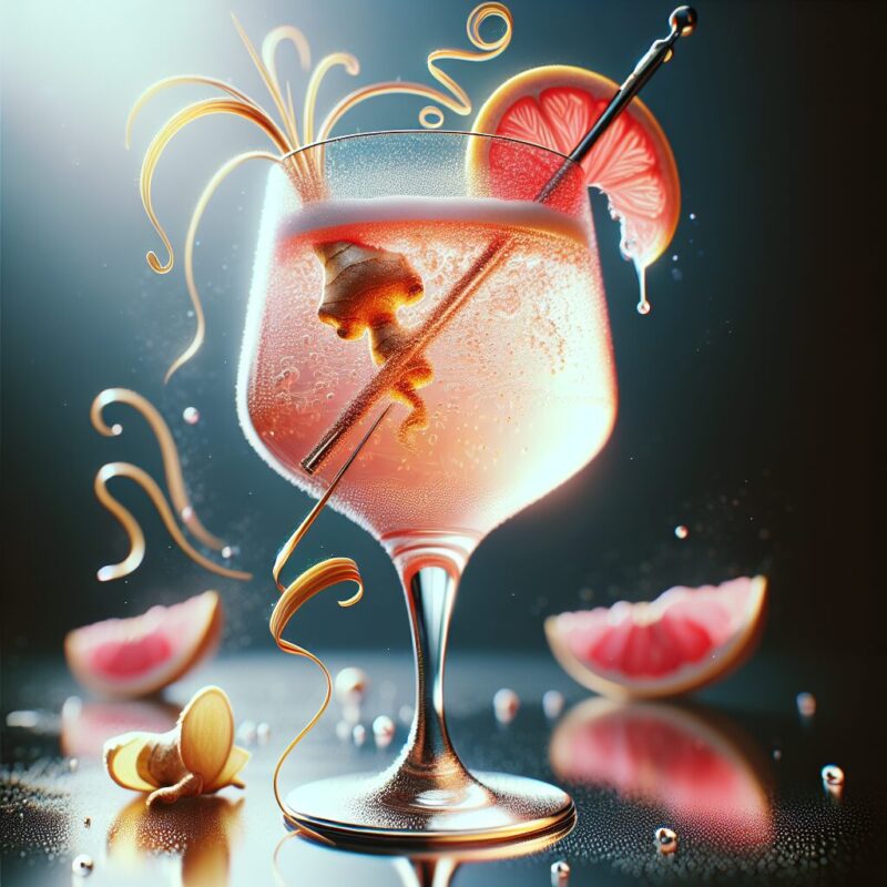 Grapefruit Ginger Sparkle Mocktail.