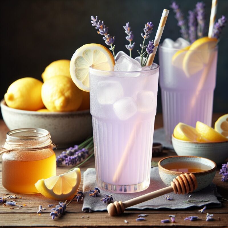Honey Lavender Lemonade Mocktail.
