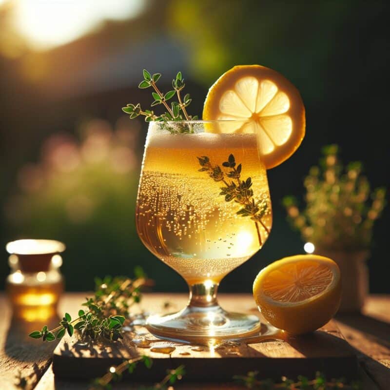 Honey Lemon Thyme Mocktail.