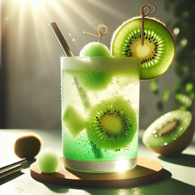 Kiwi Melon Quencher Mocktail.