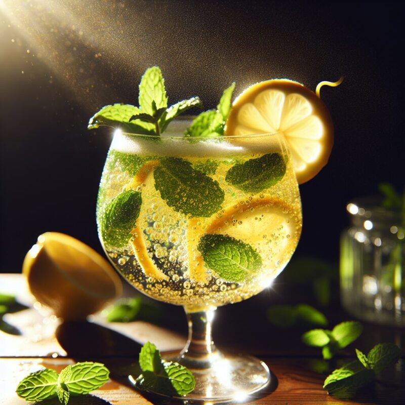 Lemon Mint Sparkle Mocktail.