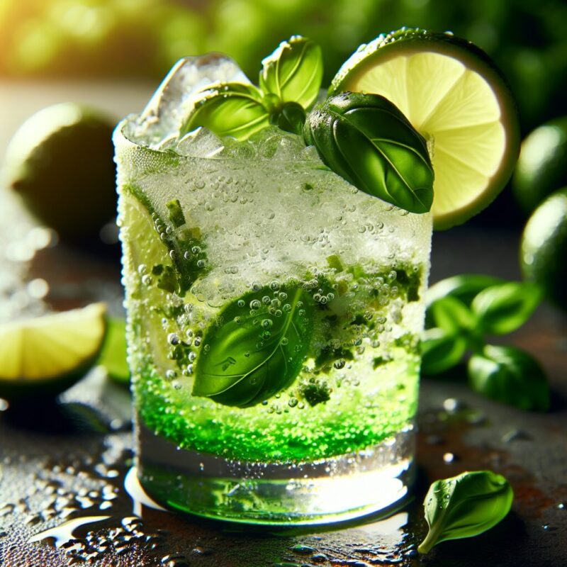 Lime Basil Elixir Mocktail.