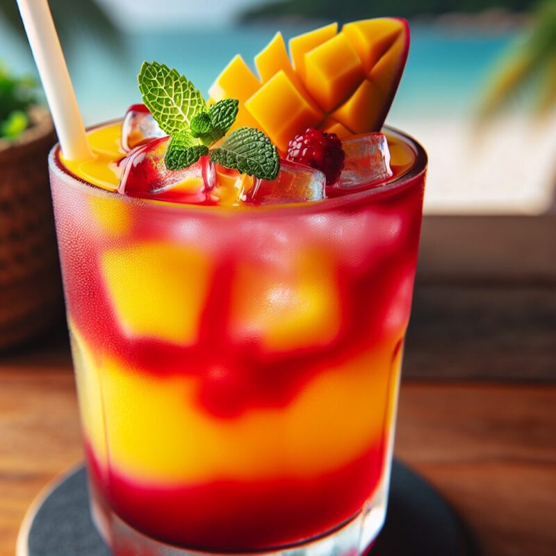 Mango Berry Burst Mocktail.