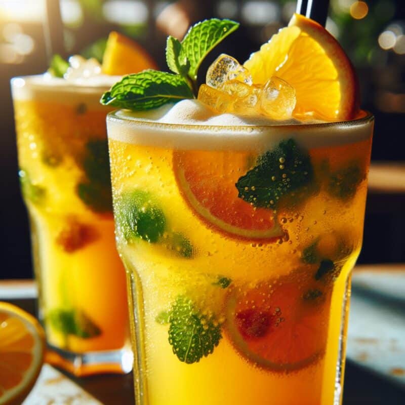 Mango Citrus Cooler Mocktail.