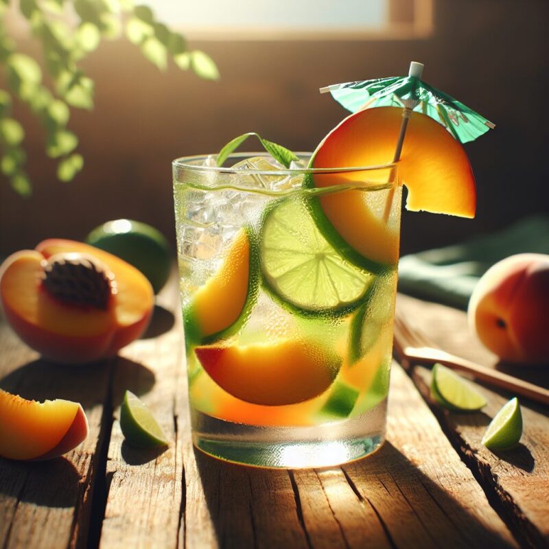 Peach Lime Breeze Mocktail.
