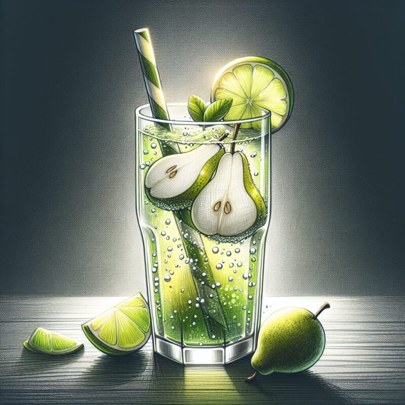 Pear Lime Twist Mocktail.