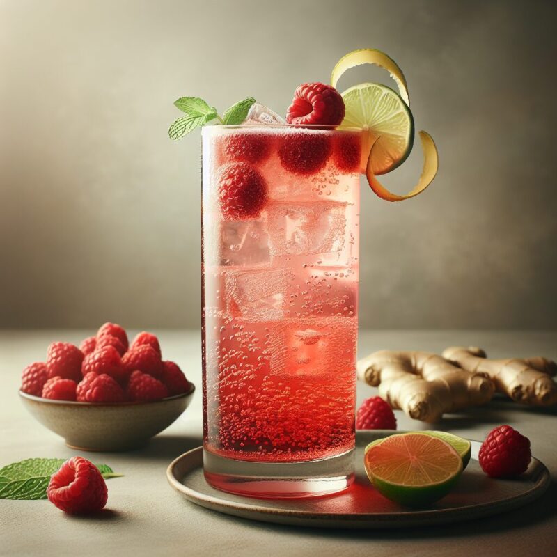 Raspberry Ginger Mocktail.