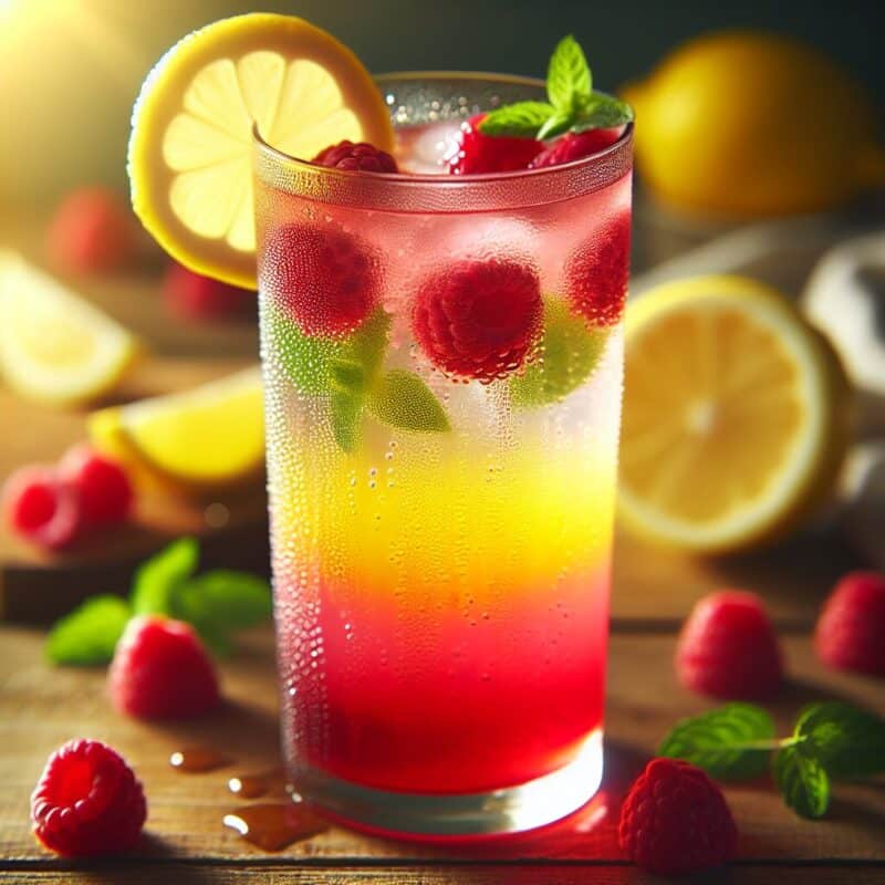 Raspberry Lemon Refresher Mocktail.