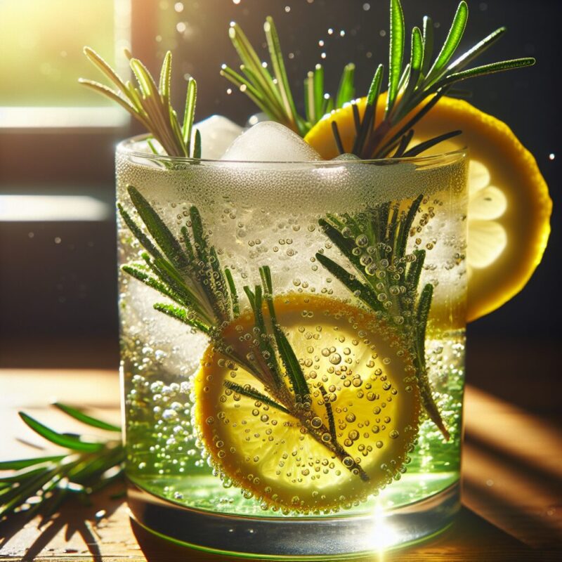 Rosemary Lemon Fizz Mocktail.