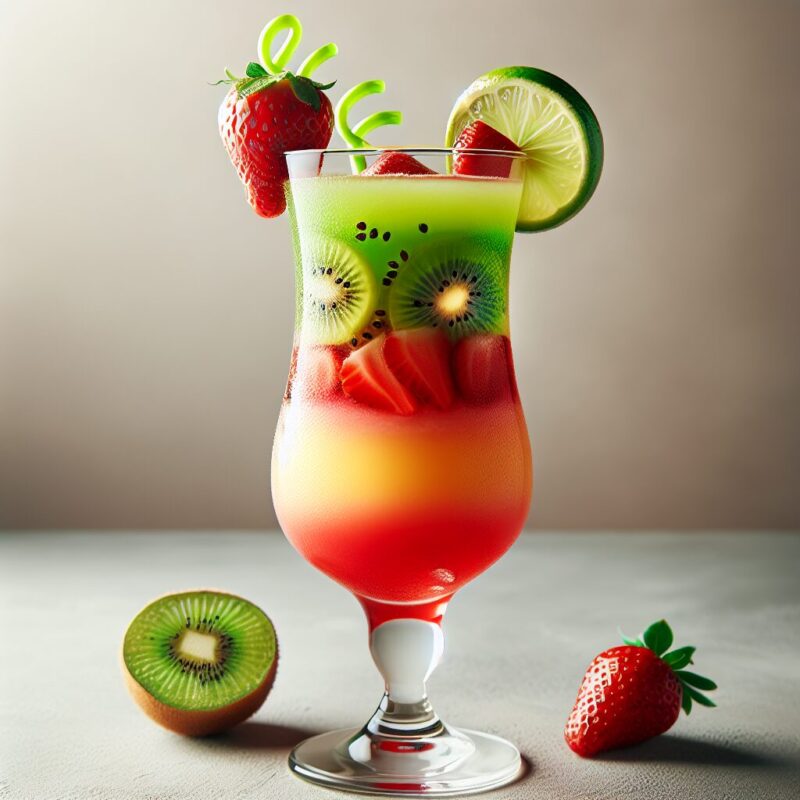 Strawberry Kiwi Lime Mocktail.