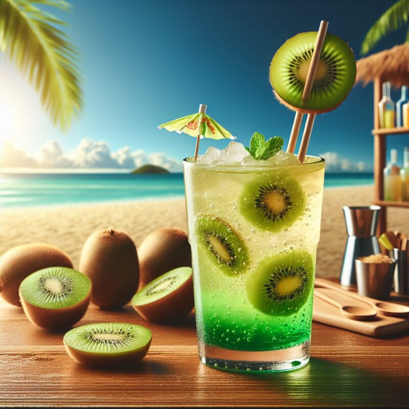 Tropical Kiwi Splash Mocktail.