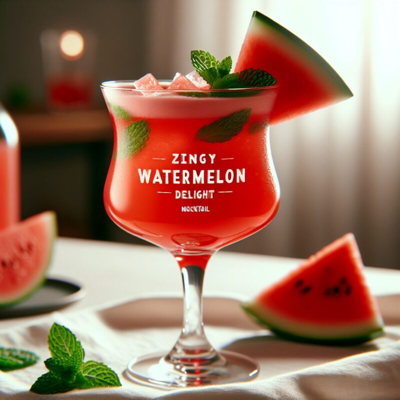 Zingy Watermelon Delight Mocktail.