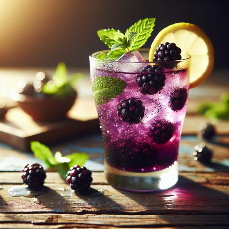 Blackberry Minted Lemonade Mocktail.