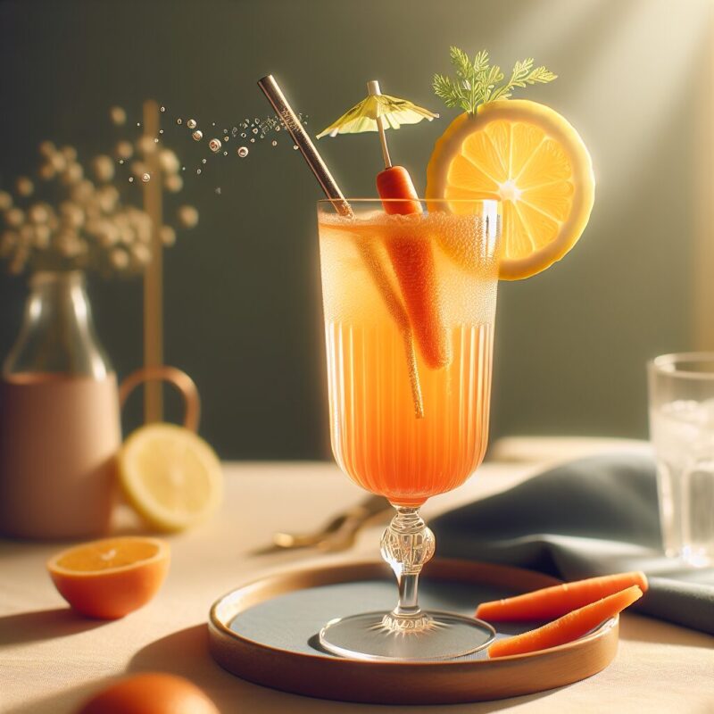 Carrot Citrus Sparkler Mocktail.