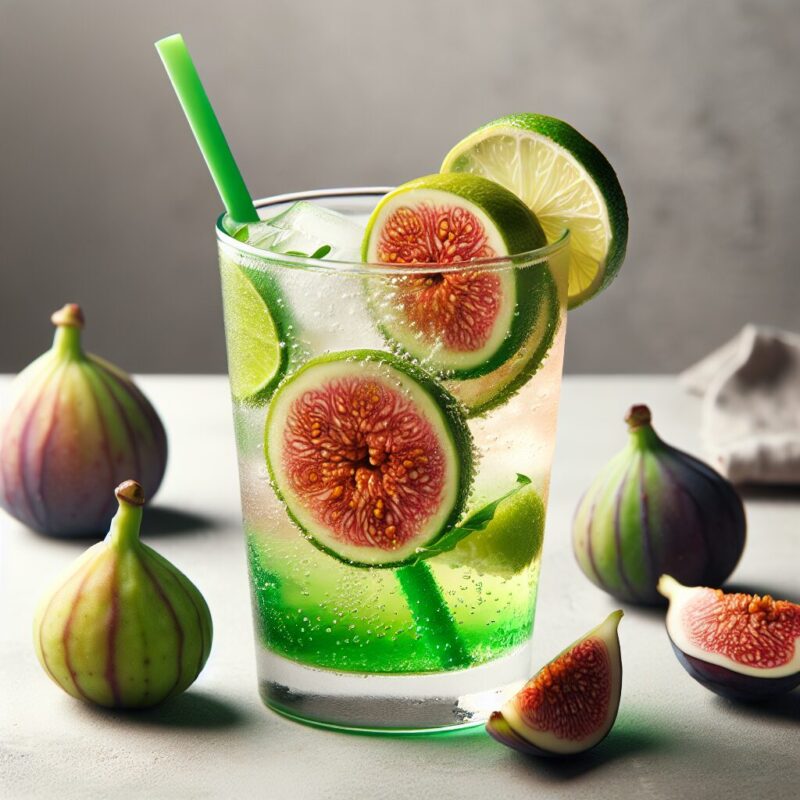 Fig Lime Sparkler Mocktail.