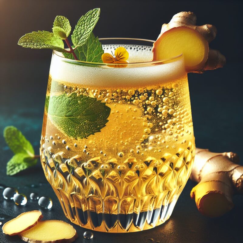 Ginger Blossom Fizz Mocktail.