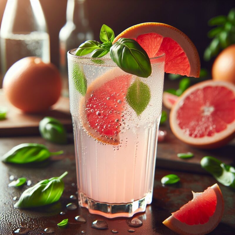 Grapefruit Basiline Mocktail.