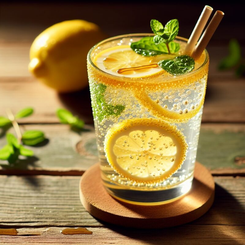 Honey Lemon Fizz Mocktail.