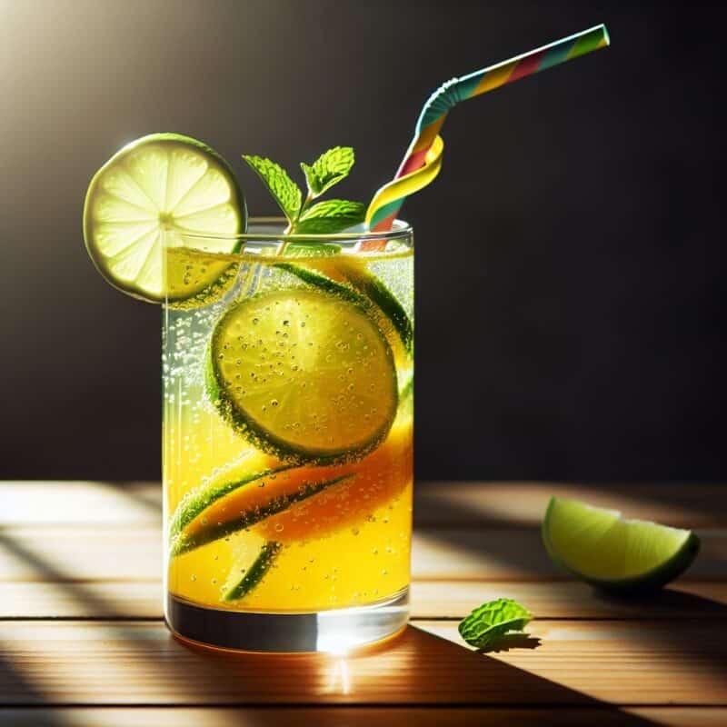 Mango Limeade Sparkler Mocktail.
