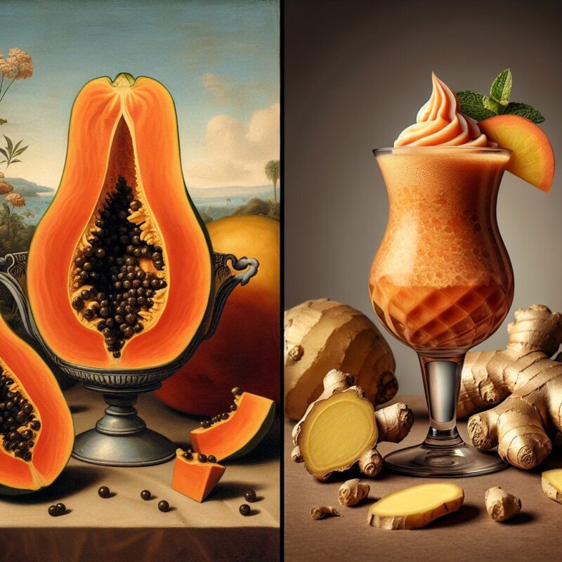 Papaya Ginger Smoothie Mocktail.