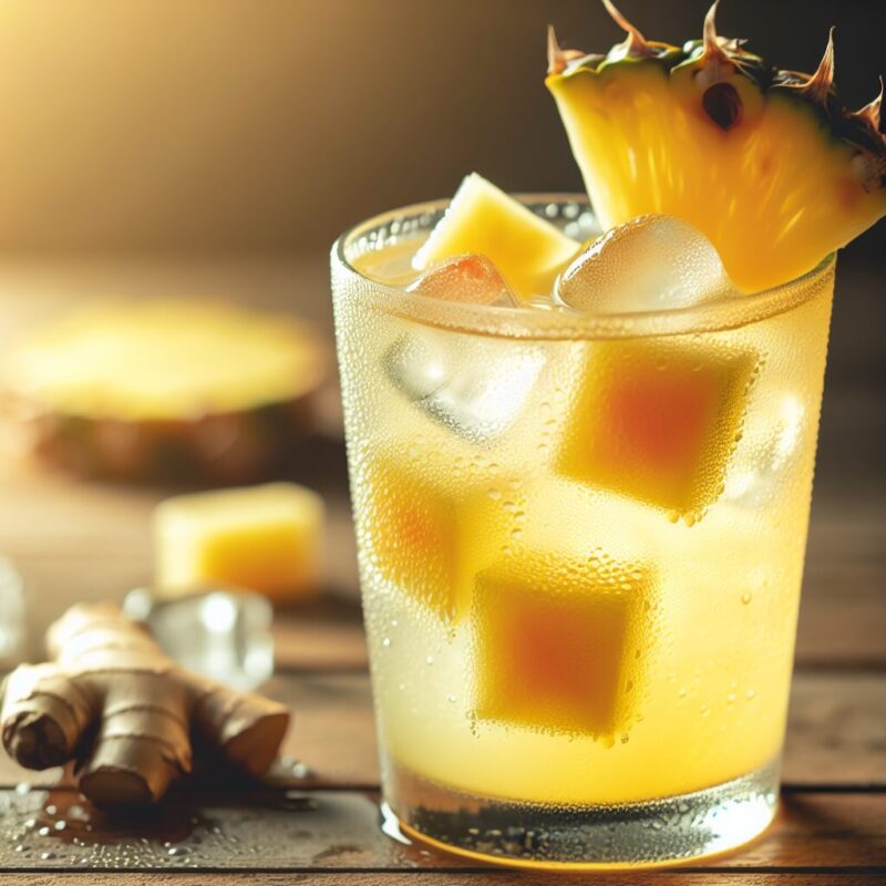 Pineapple Ginger Ale Mocktail.