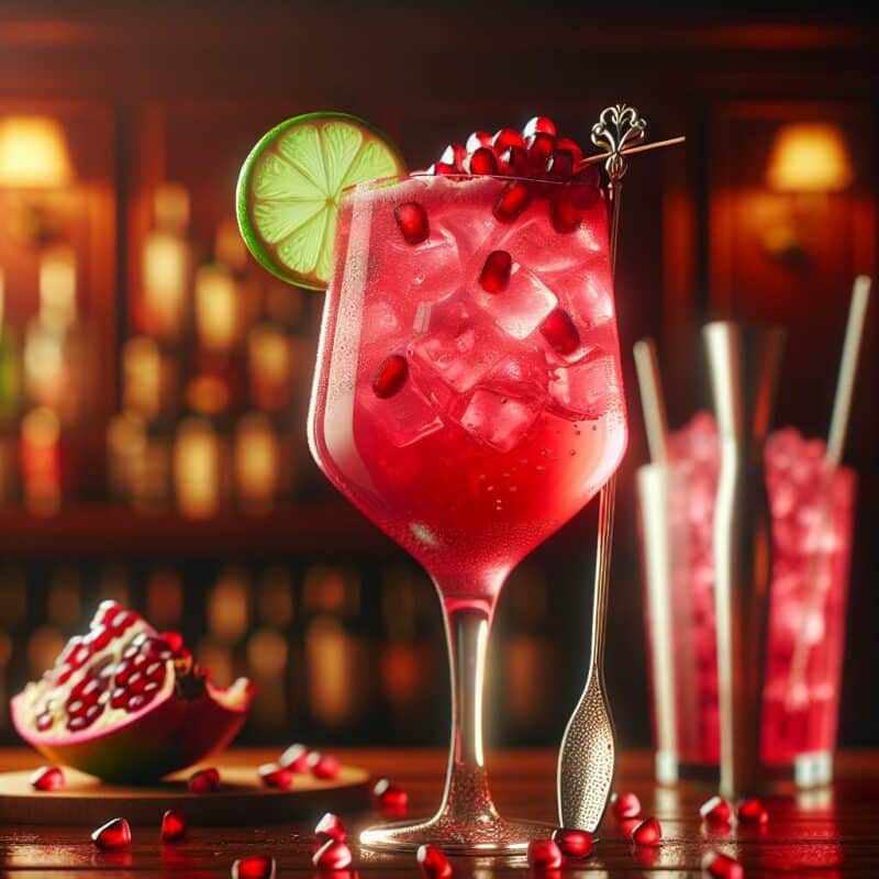 Pomegranate Fizz Mocktail.