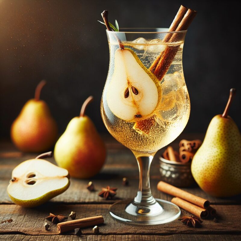 Spiced Pear Tonic Mocktail.