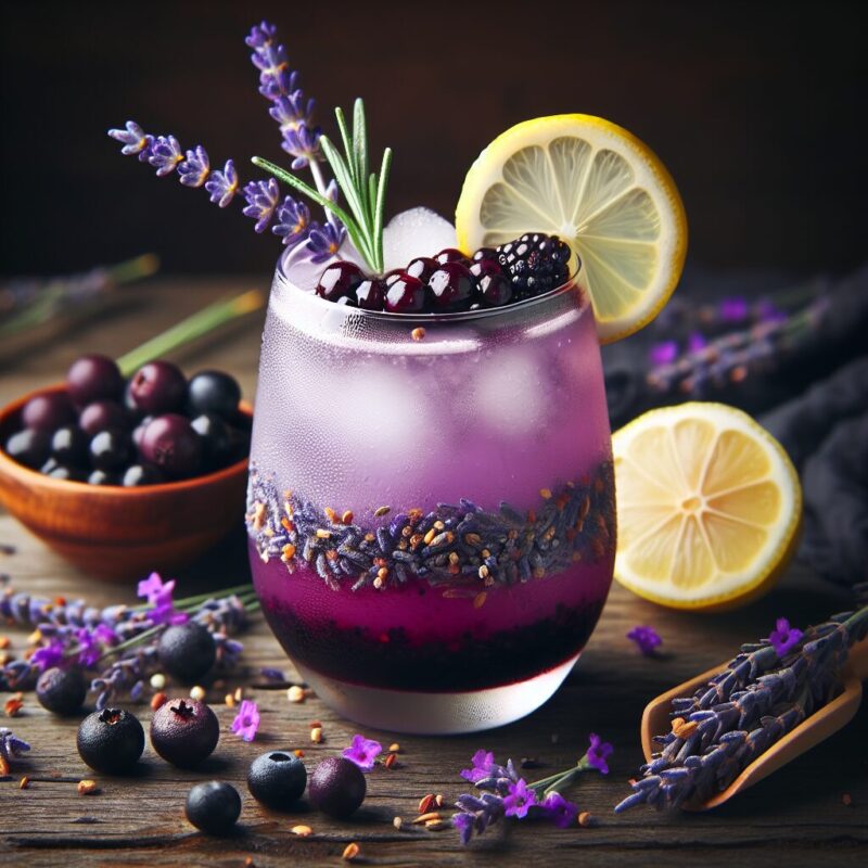 #Acai Lavender Lemonade Mocktail# (Rezept)