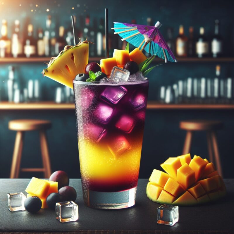 #Acai Mango Pineapple Sparkle Mocktail# (Rezept)