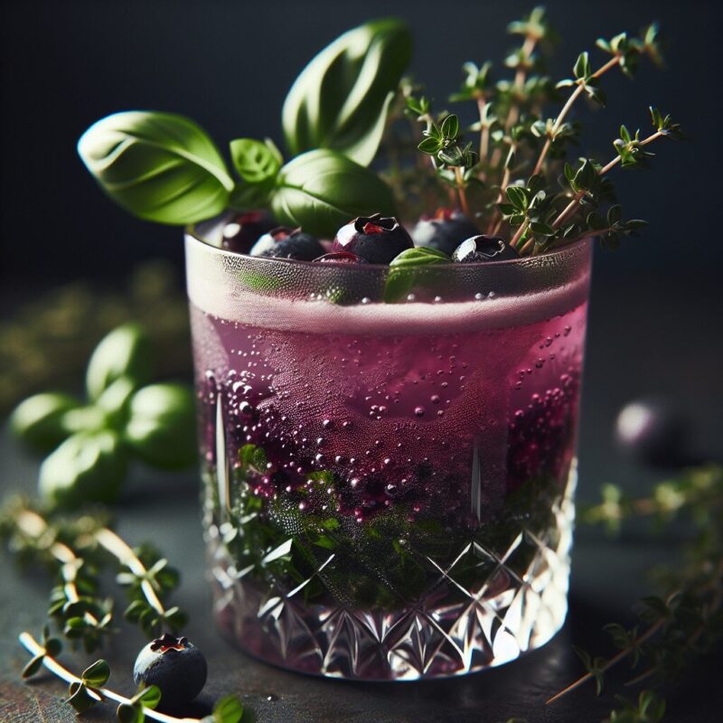 #Acai Thyme Basil Fizz Mocktail# (Rezept)