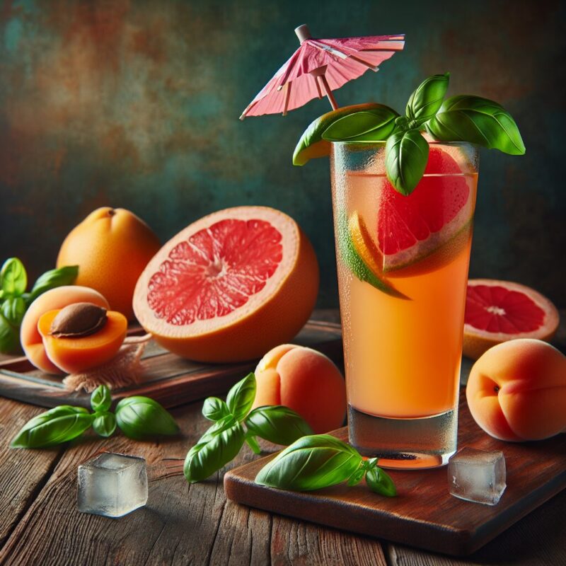 #Apricot Basil Grapefruit Mocktail# (Rezept)