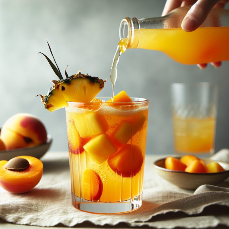 #Apricot Pineapple Ginger Spritz Mocktail# (Rezept)