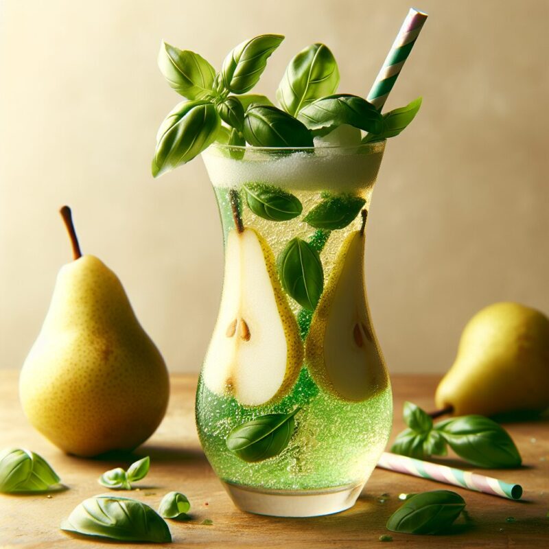 #Basil Pear Mint Bliss Mocktail# (Rezept)
