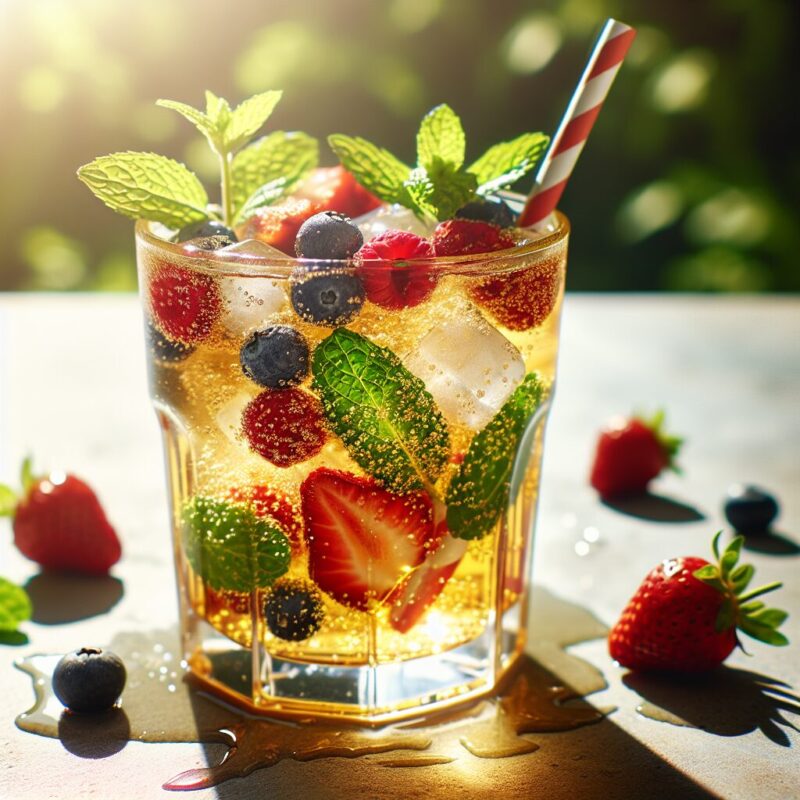 #Berry Chamomile Mint Sparkler Mocktail# (Rezept)