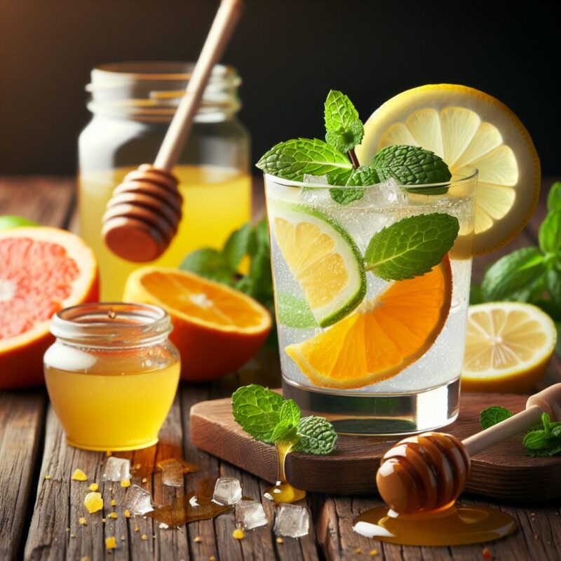 #Citrus Honey Mint Elixir Mocktail# (Rezept)