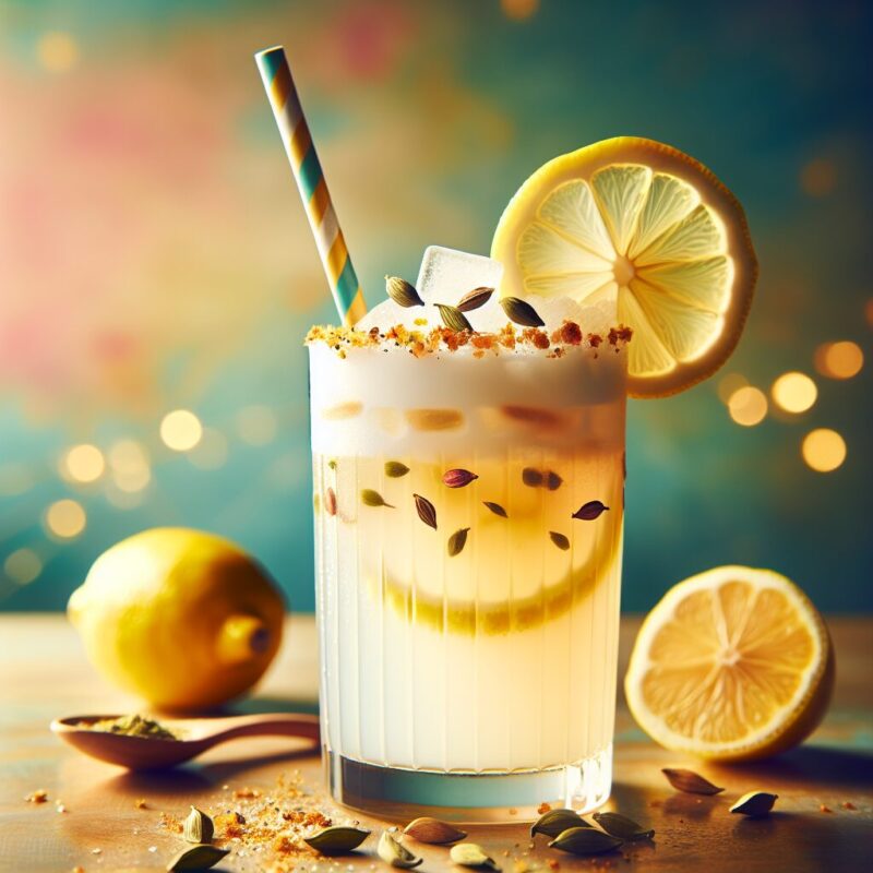 #Coconut Lemon Cardamom Fizz Mocktail# (Rezept)