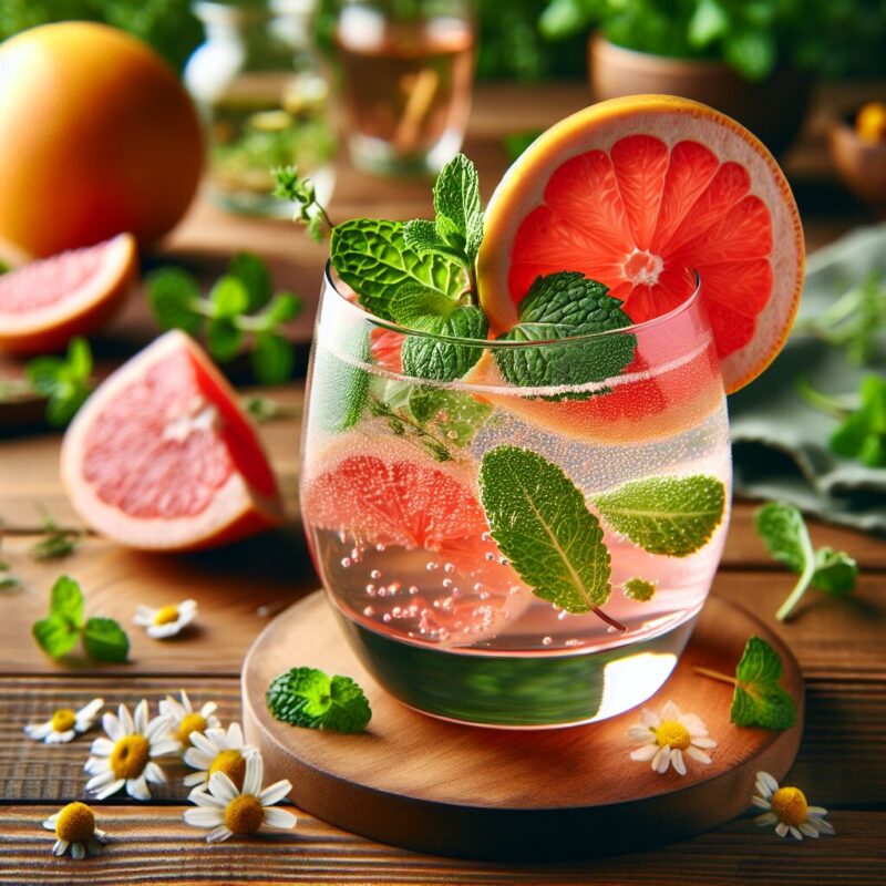 #Grapefruit Mint Chamomile Splash Mocktail# (Rezept)