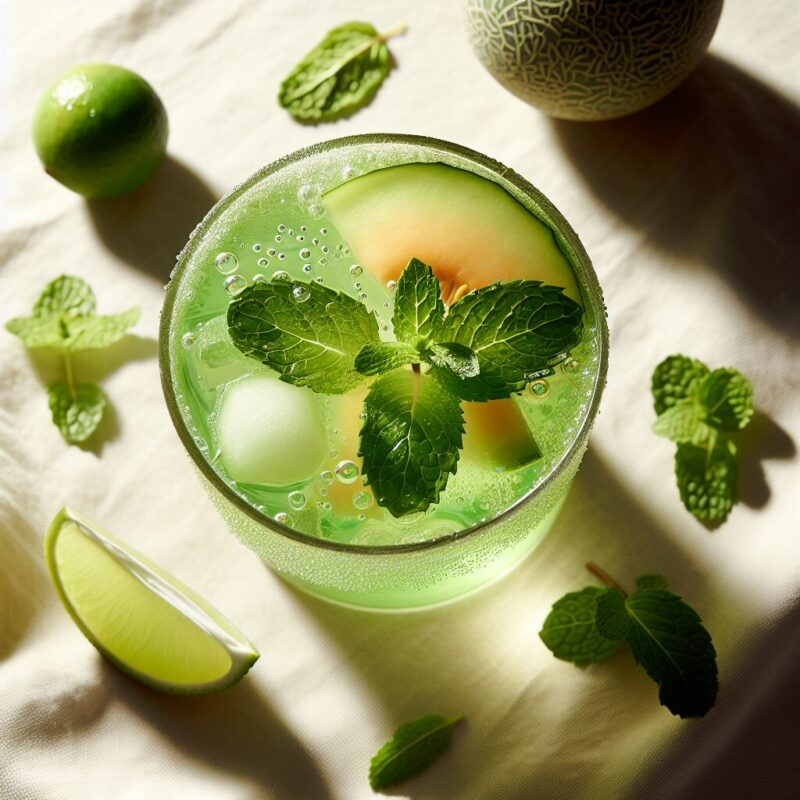 #Honeydew Lime Mint Cooler Mocktail# (Rezept)
