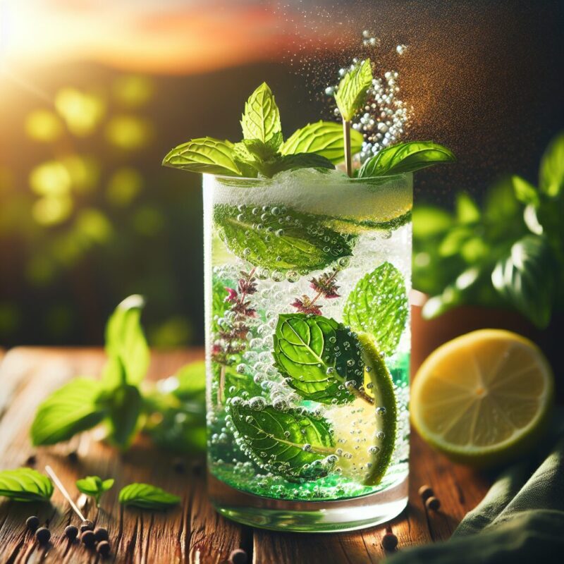 #Jasmine Basil Mint Sparkler Mocktail# (Rezept)