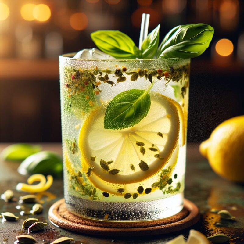 #Lemon Basil Cardamom Bliss Mocktail# (Rezept)