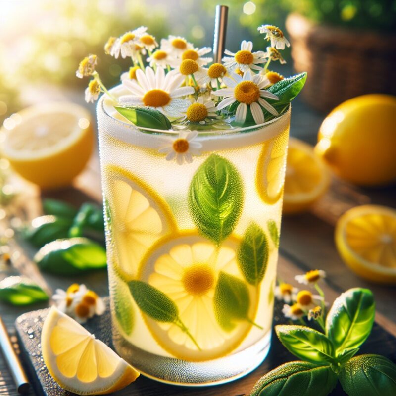 #Lemon Basil Chamomile Bliss Mocktail# (Rezept)